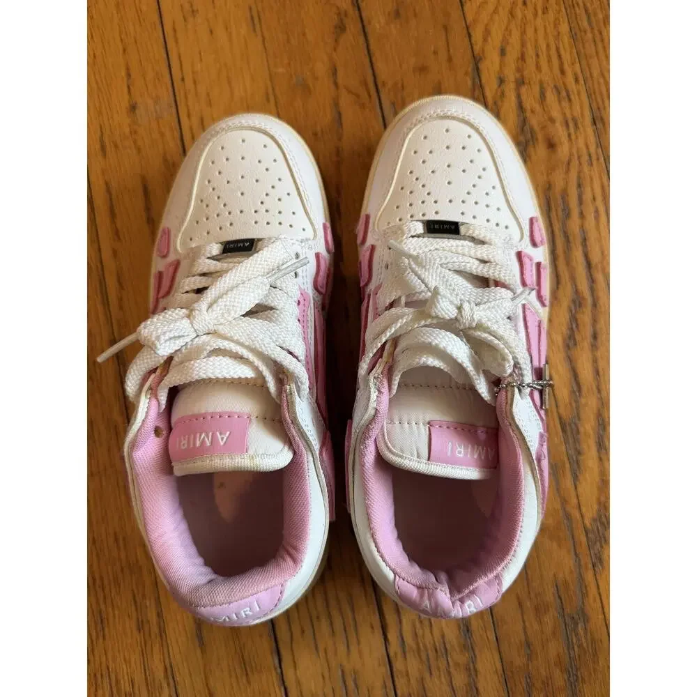 AMIRI Skel Low Top Womens Leather Sneakers white/pink sz 6